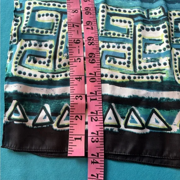 CHICO’S Blue and Black Patterned Scarf - Picture 8 of 8